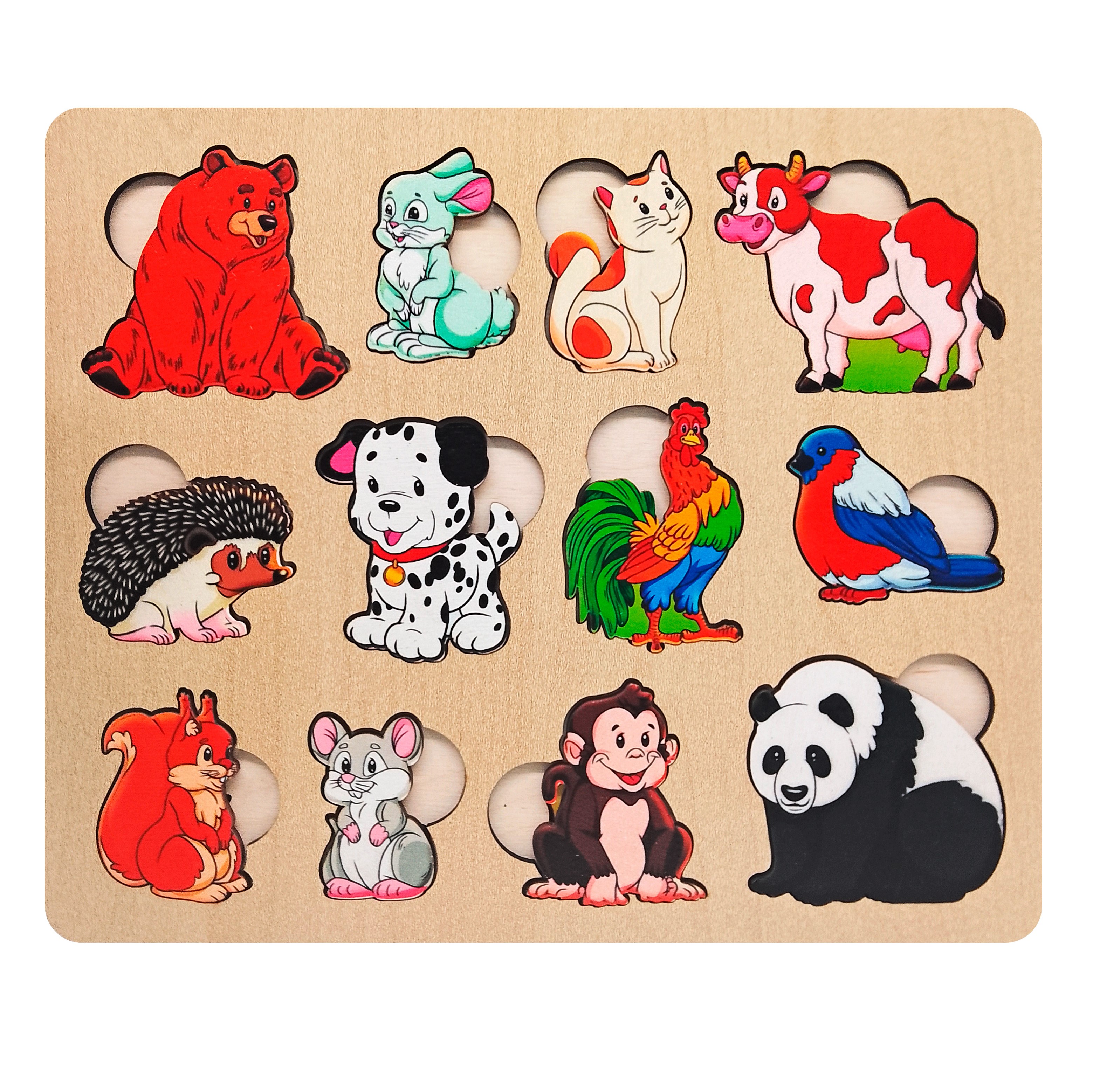 Игрушка Нескучные игры рамка-вкладыш Монтессори Кто что ест - фото 3