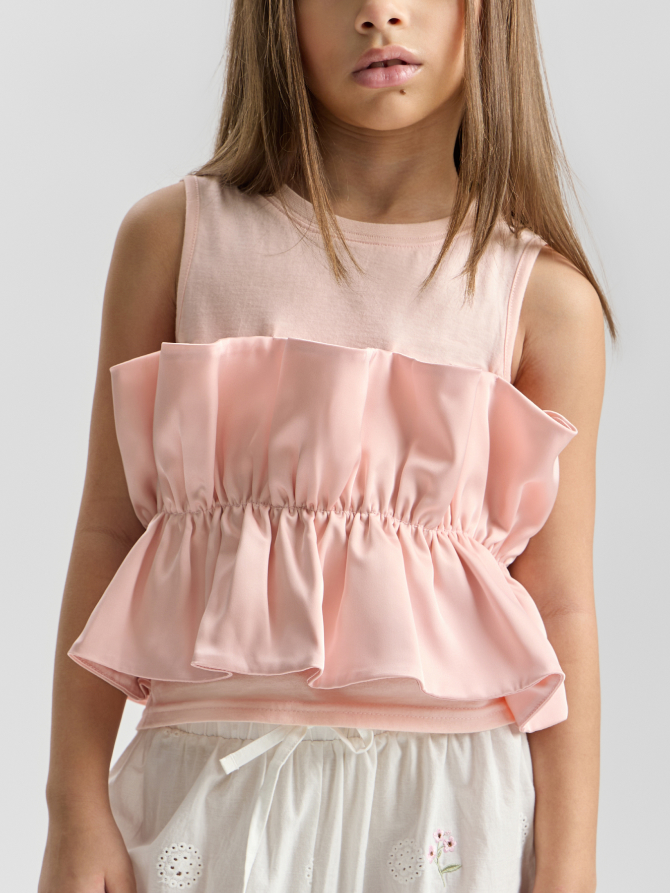 Изображение товара Топ Happy Baby 104 Лето с сатиновым воланом