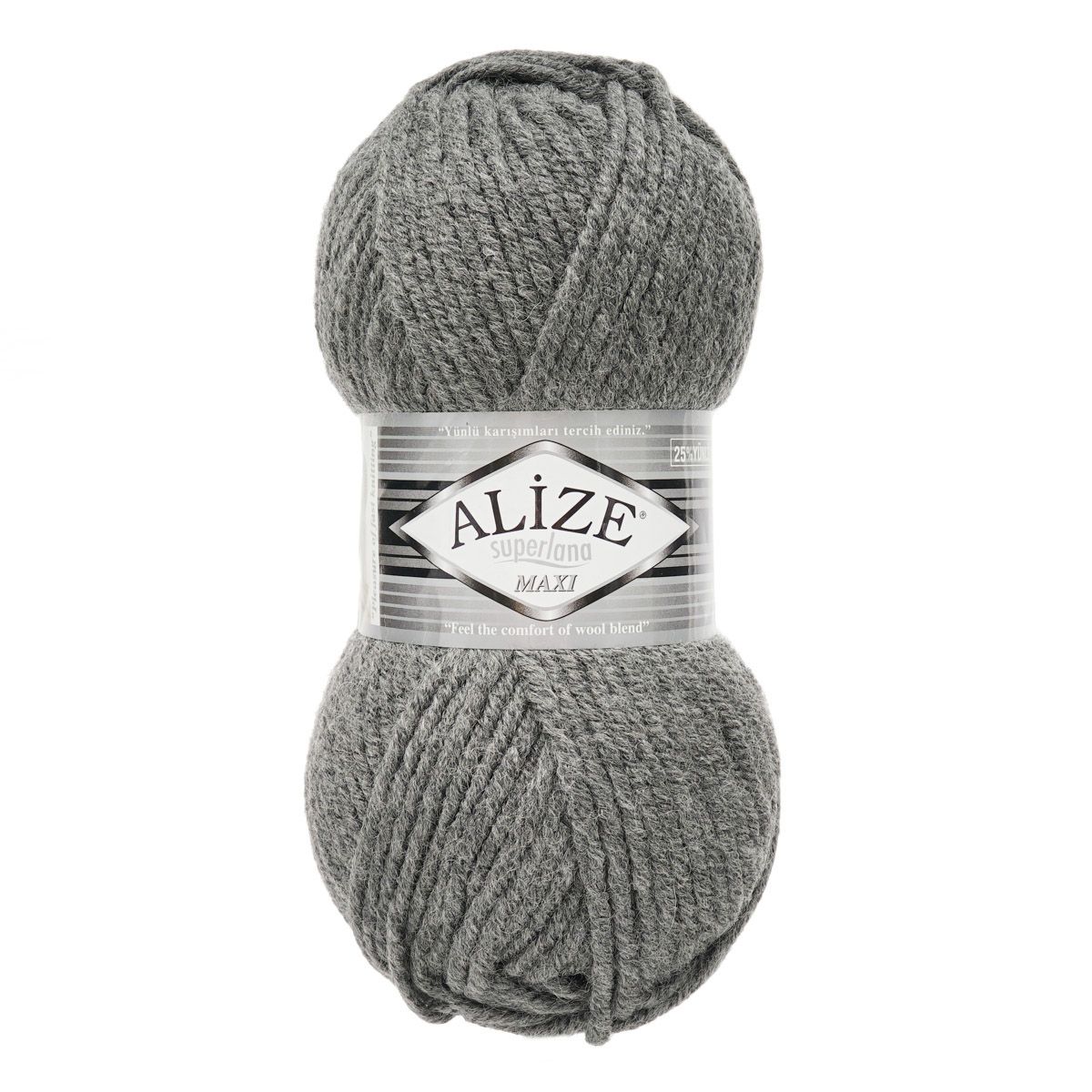 Пряжа Alize полушерстяная мягкая теплая Superlana maxi 100г 100м 5 шт 182 средне-серый - фото 6