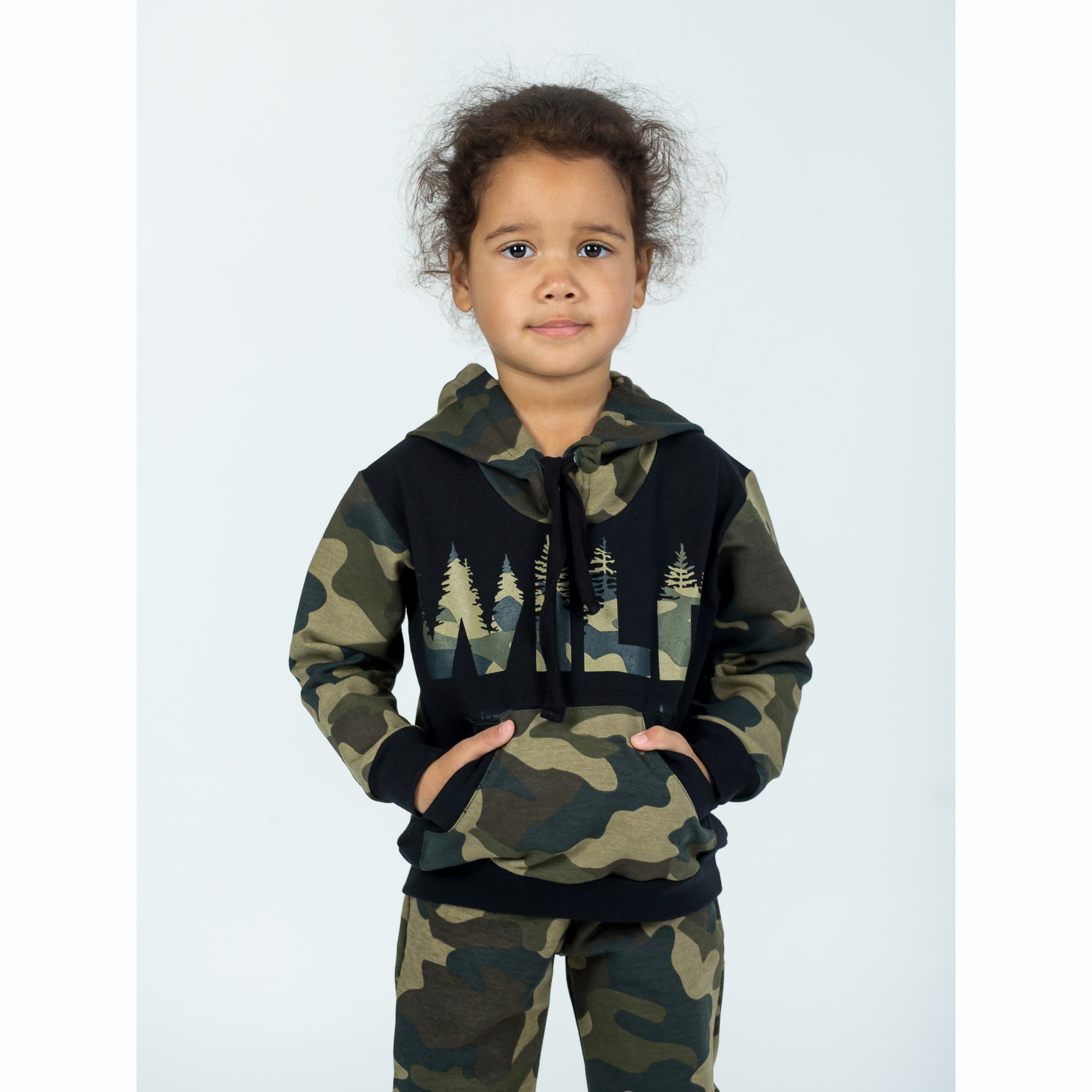 Костюм спортивный KiMMi Baby КБ-1308747 хаки черный лес - фото 15