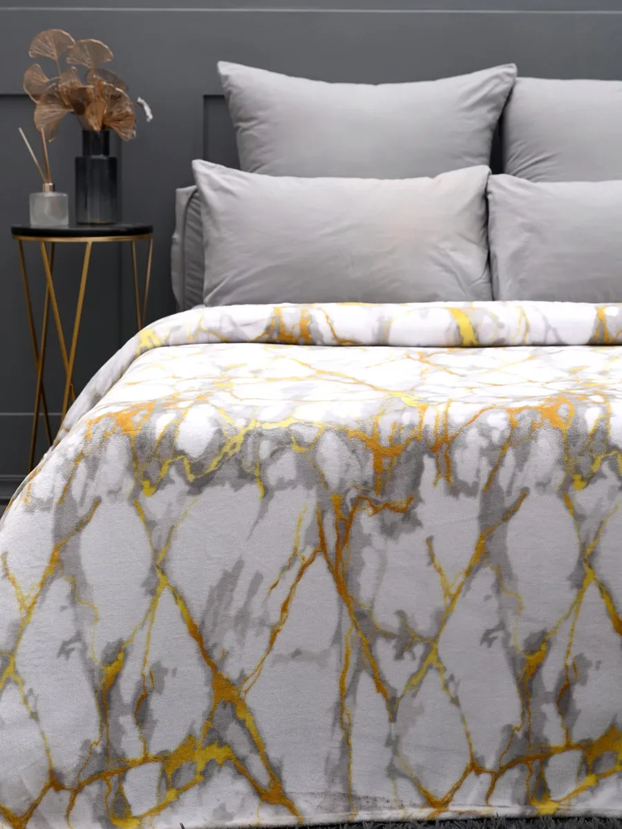 Плед PAVLine Аэро Софт Мрамор с золотом 150 x 200 см - фото 1