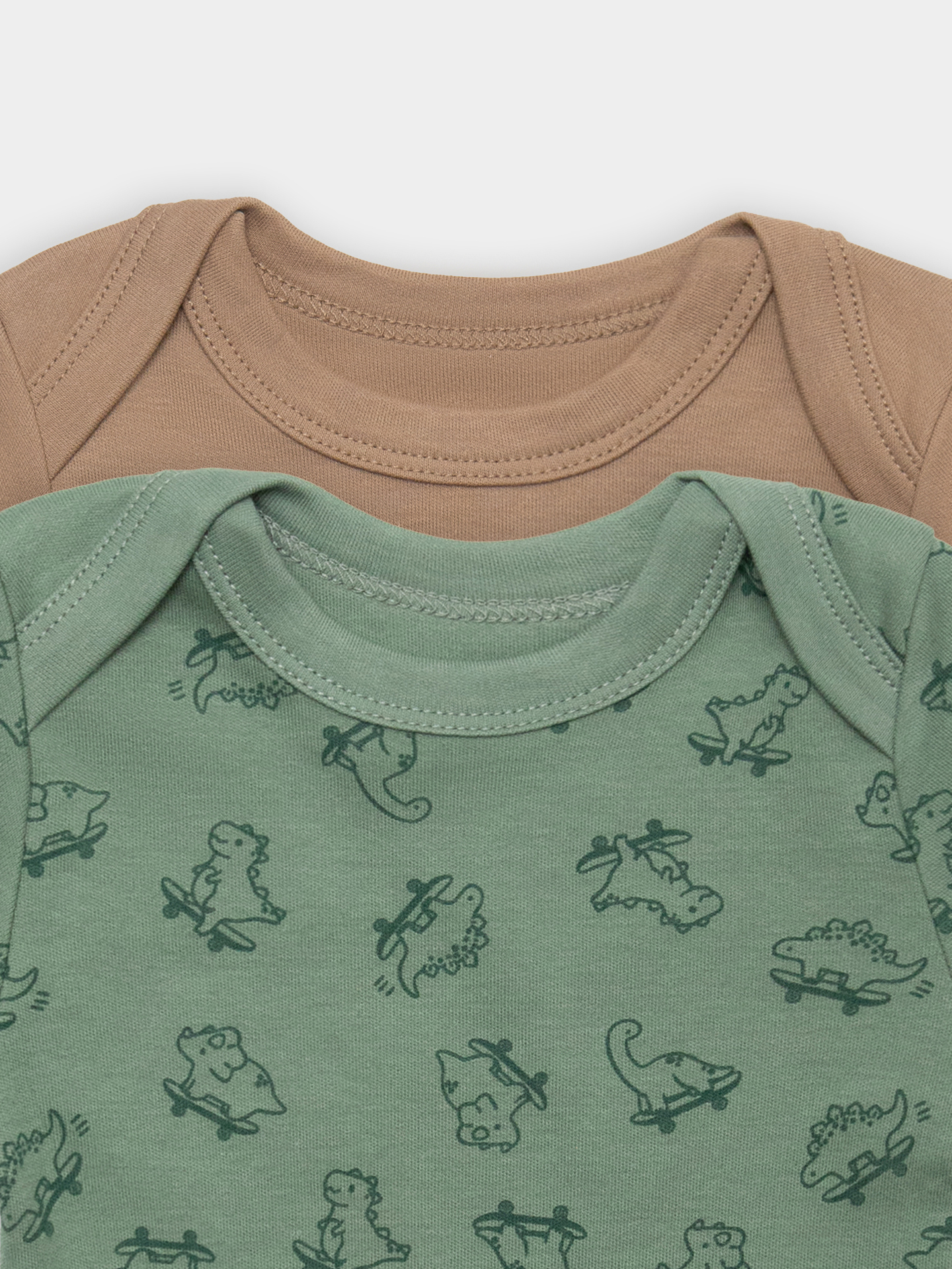 Боди 2 шт Mark Formelle (Марк Формэль) 13016-2/динозавры на зеленом +песочный - фото 3