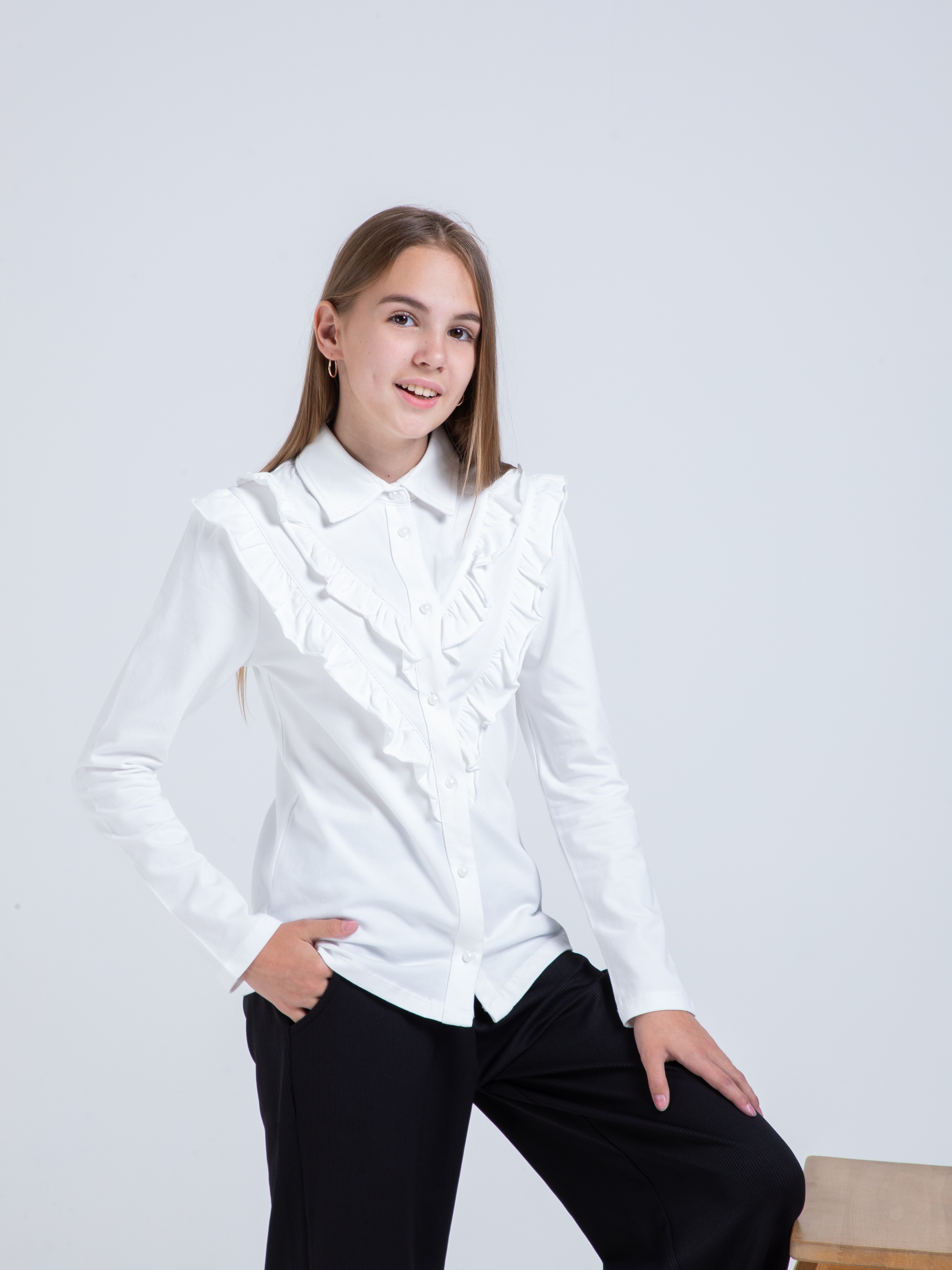 Блузка STELLA MODA 29402_молочный - фото 2