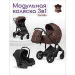 Коляска 3в1 Farfello для новорожденных коричневый