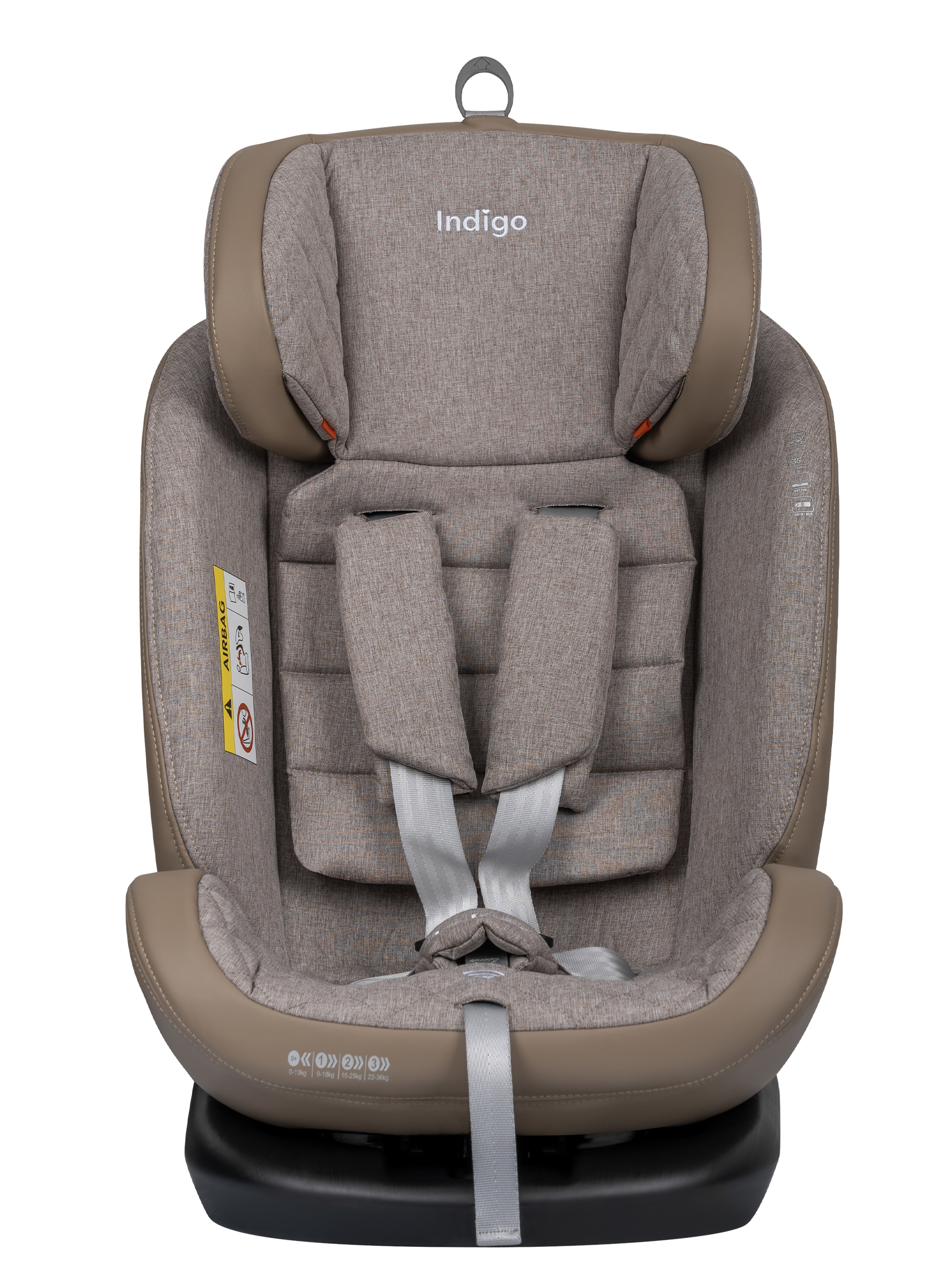 Автокресло Indigo Aero бежевый лен Isofix 0+/1/2/3 (0-36 кг) - фото 21