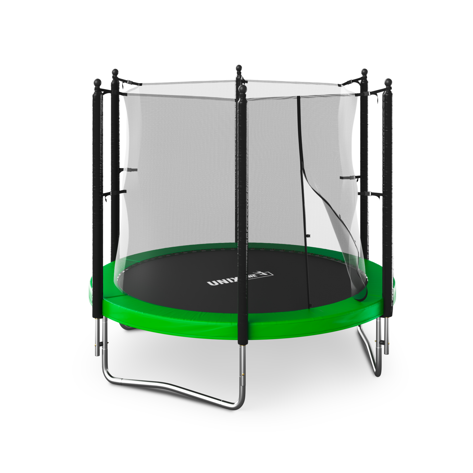 Батут каркасный Simple 8 ft UNIX line Green с внутренней защитной сеткой общий диаметр 244 см до 140 кг - фото 15