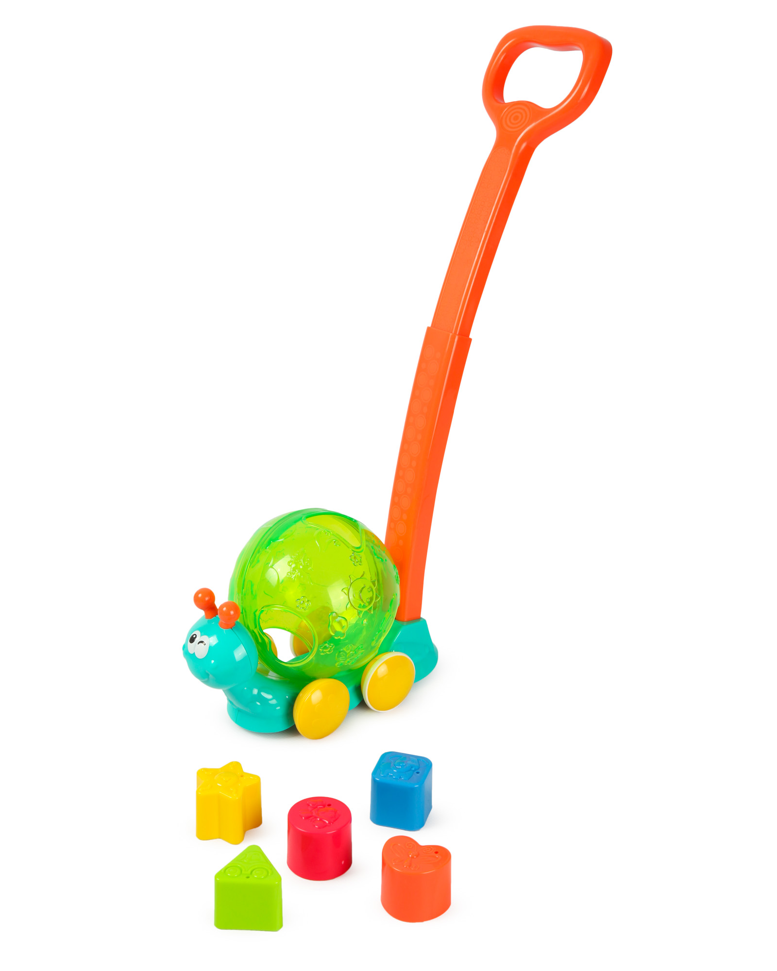 Каталка Play Go Улиточка с ручкой оранжевый - фото 1