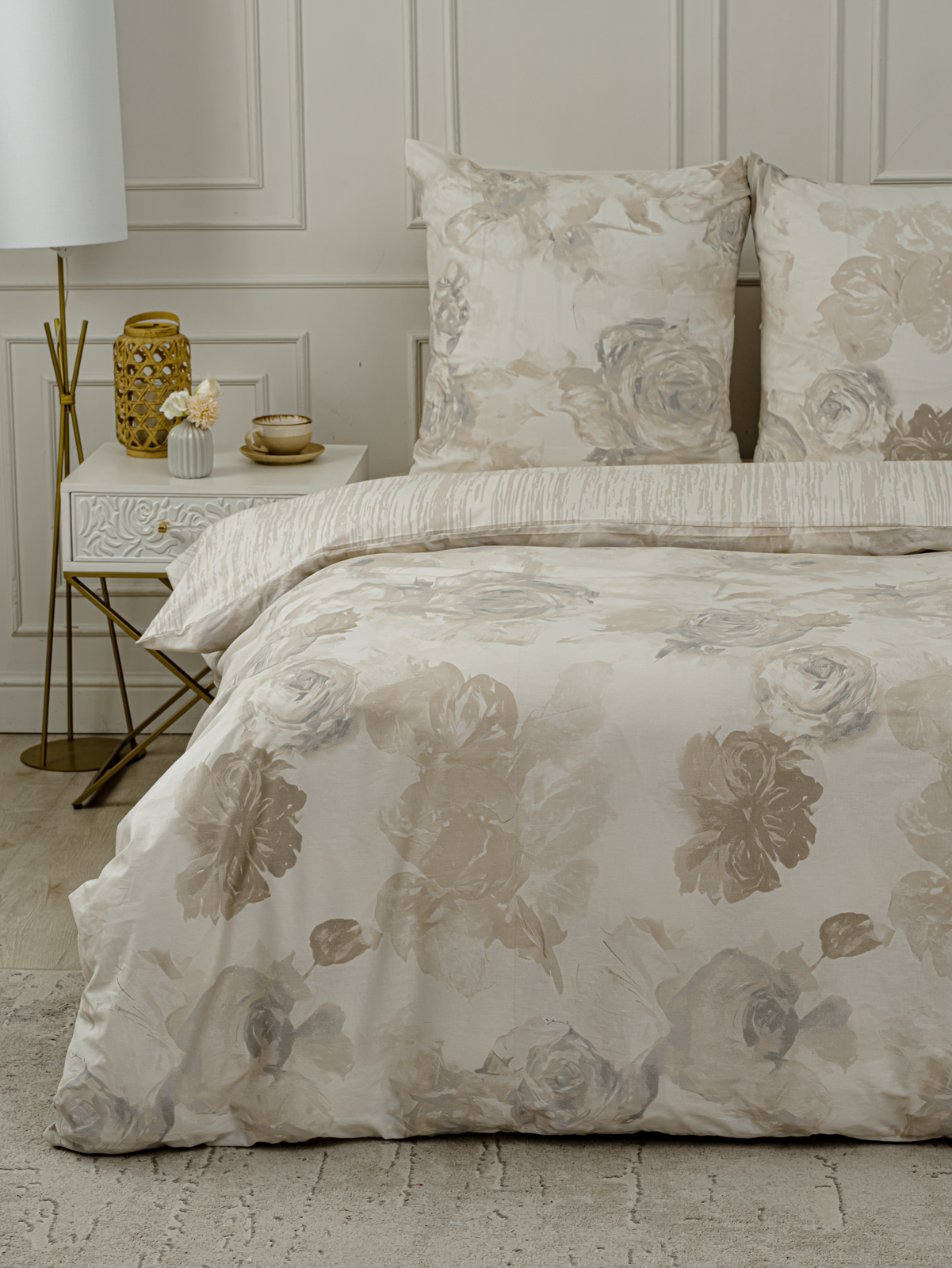 Комплект постельного белья LOVEBERRY Монохромные цветы двуспальный 4 предм. - фото 4