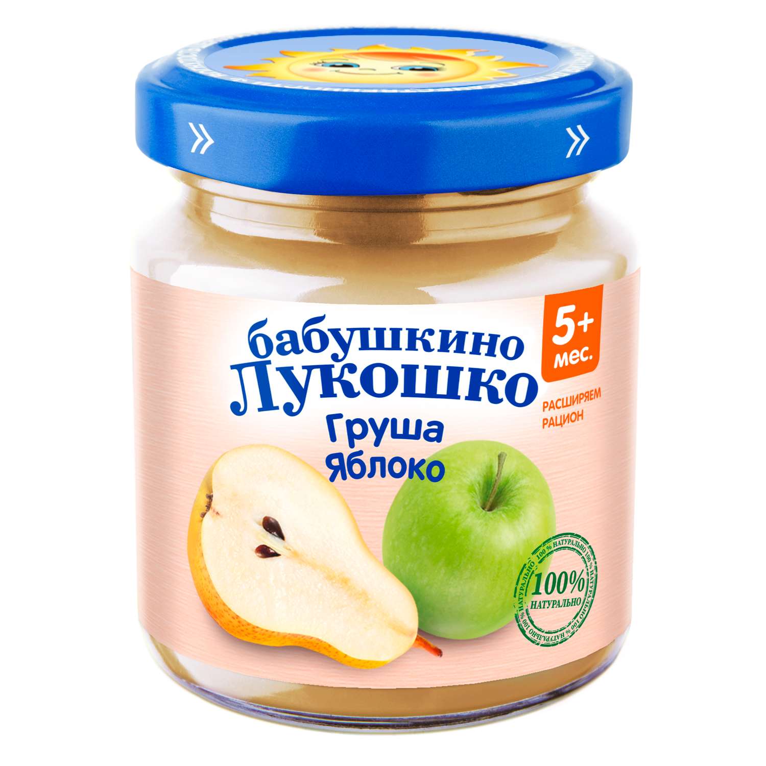 Пюре Бабушкино лукошко яблоко-груша 100г с 5 месяцев - фото 1