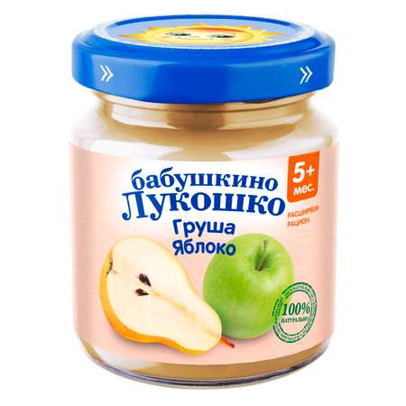 Пюре Бабушкино лукошко яблоко-груша 100г с 5 месяцев