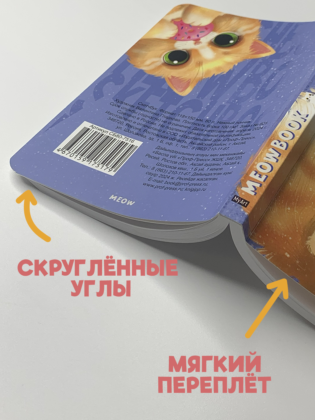 Скетчбук Проф-Пресс карманный блокнот Meowbook. А6 80 лист. 1 шт. - фото 3