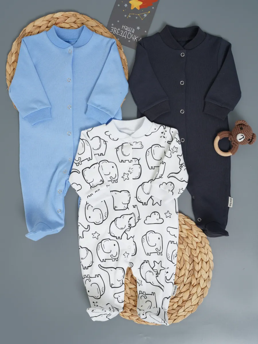 Комбинезон 3 шт Супер Пупс нбр/3пр/ком/сл/SK18небесныймокрыйасфальтслоники - фото 2