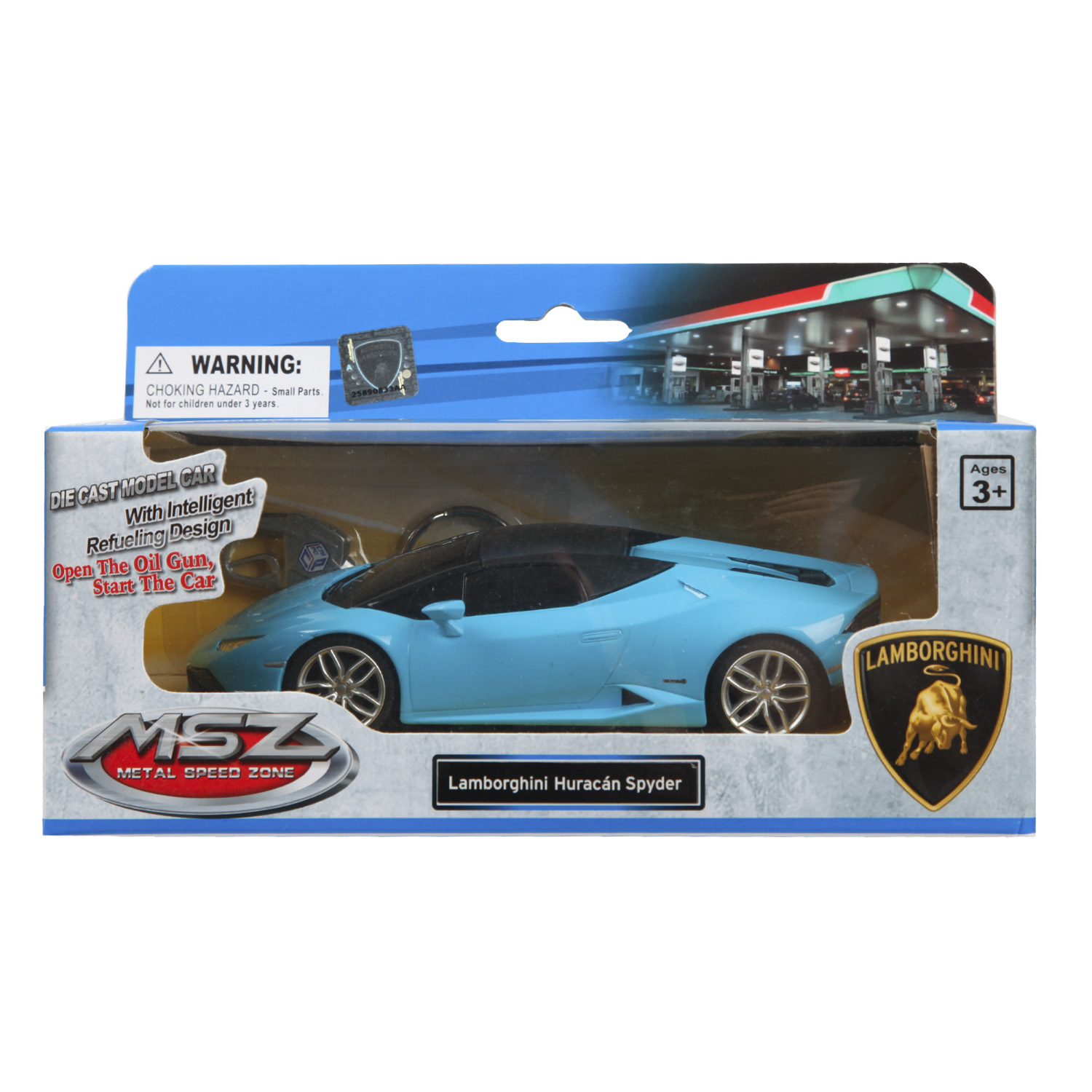 Автомобиль MSZ Lamborghini 1:32 голубой 68422 - фото 2