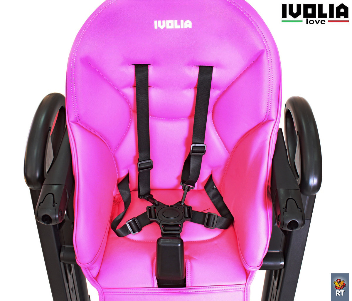 Стульчик для кормления Ivolia LOVE 02 4 колеса pink трансформер - фото 15