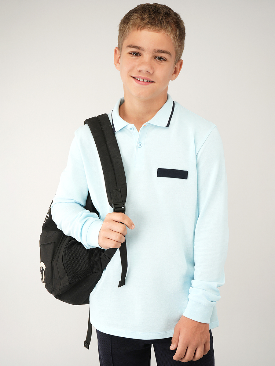 Рубашка-поло HappyFox HF77146голубой.с.т.синей.полоской - фото 7