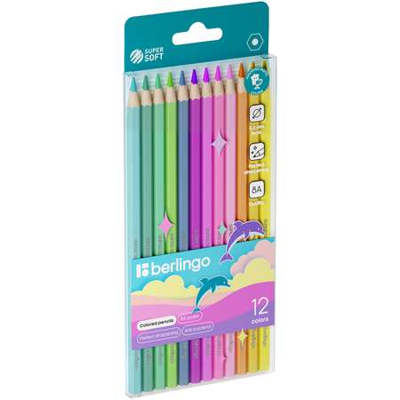 Карандаши цветные Berlingo SuperSoft Pastel 12цветов SSP0112