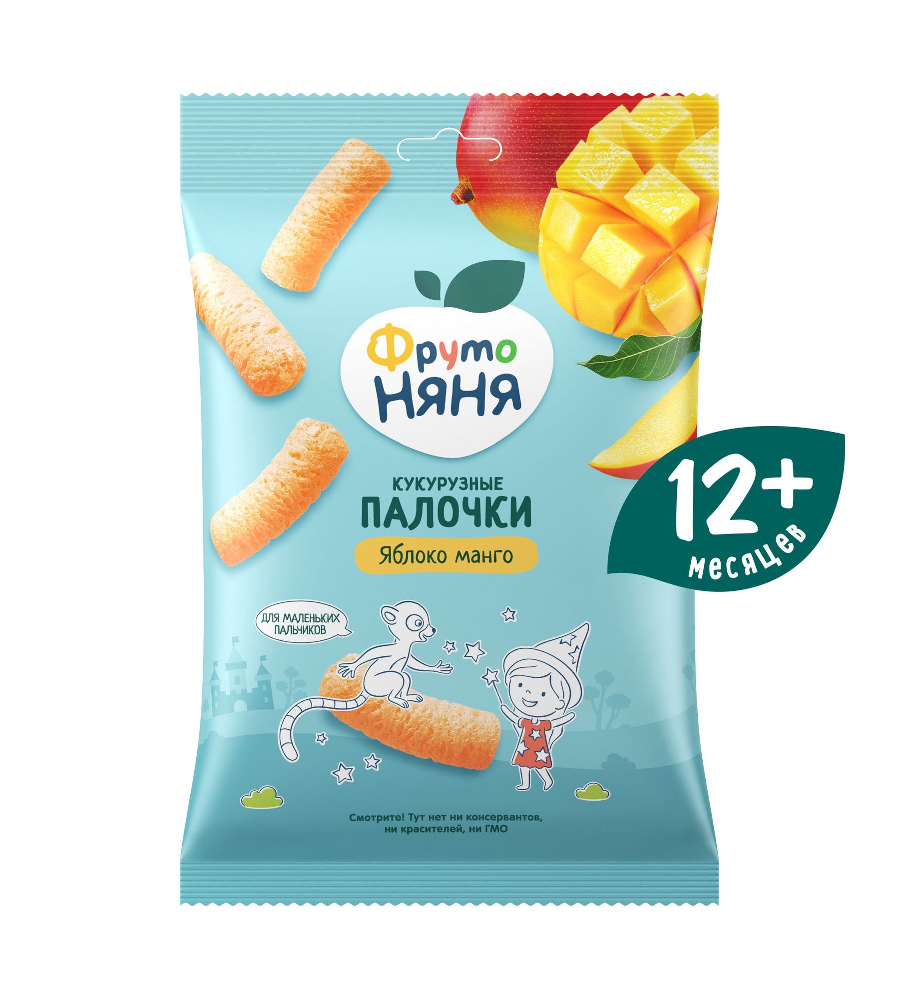 Изображение товара Кукурузные палочки ФрутоНяня яблоко-манго 20 г с 12 мес