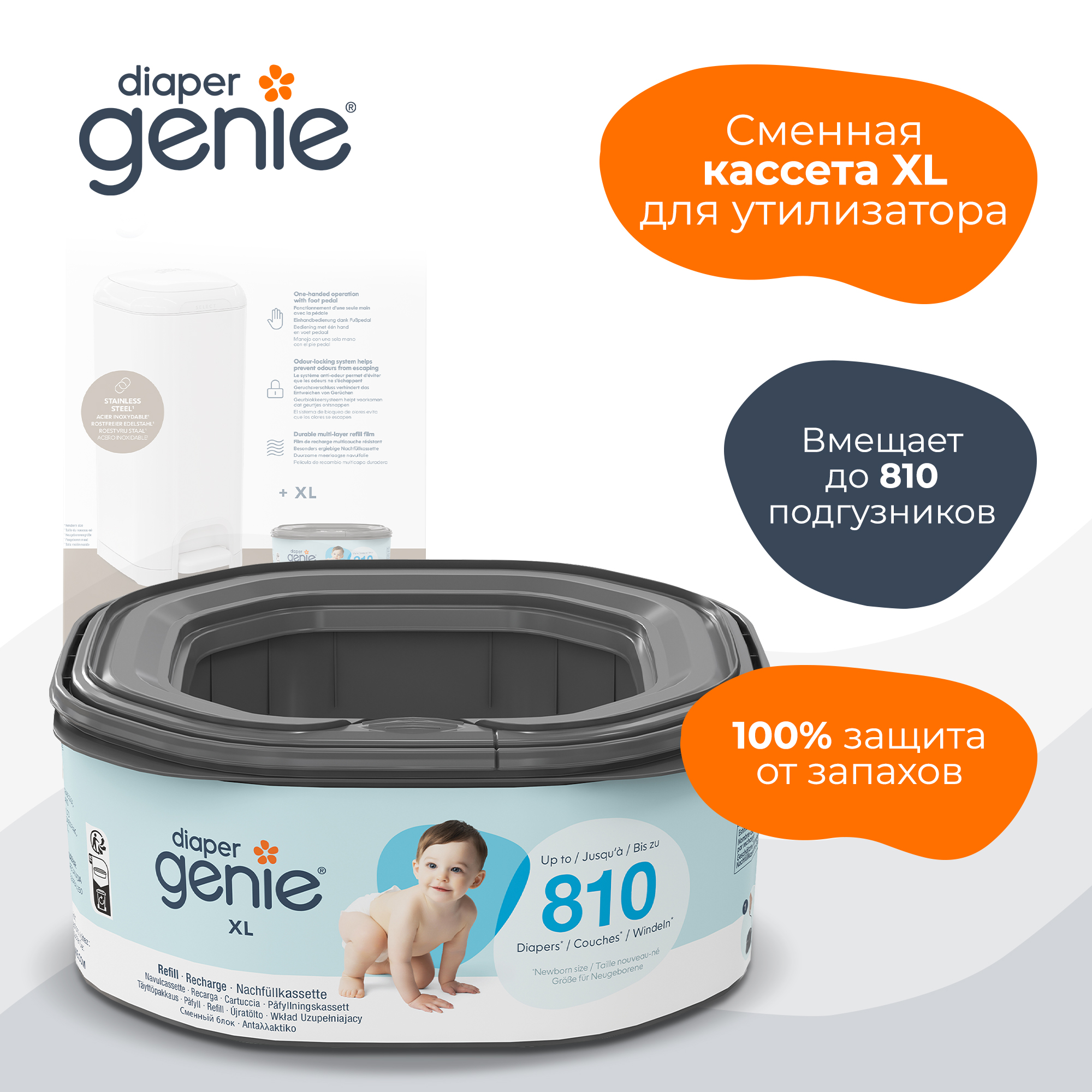 Сменная кассета Diaper Genie для использованных подгузников - фото 1