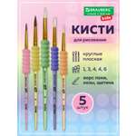 Кисть Brauberg 5 шт. (коза, пони, щетина)