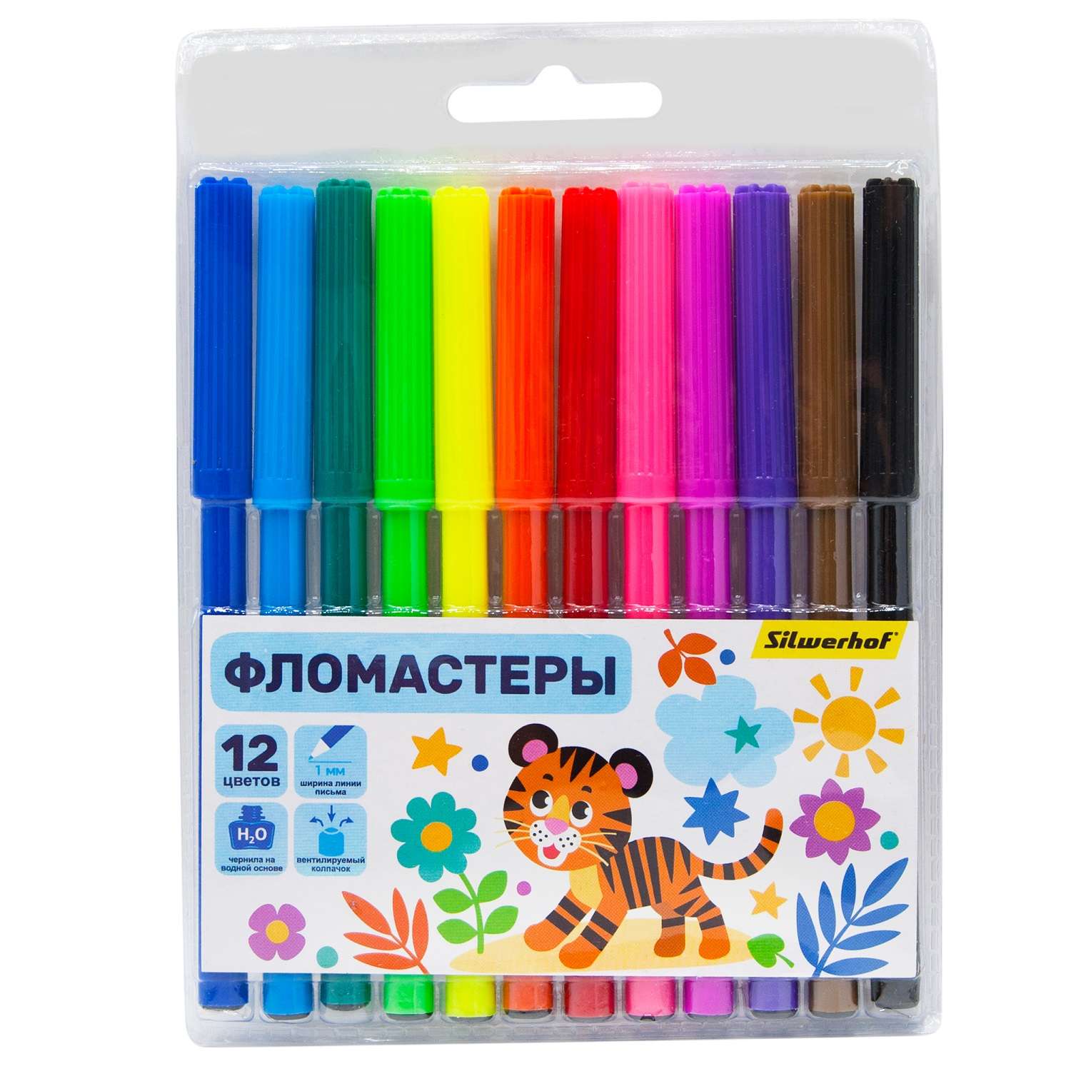 Фломастеры Silwerhof 12 цв. - фото 1
