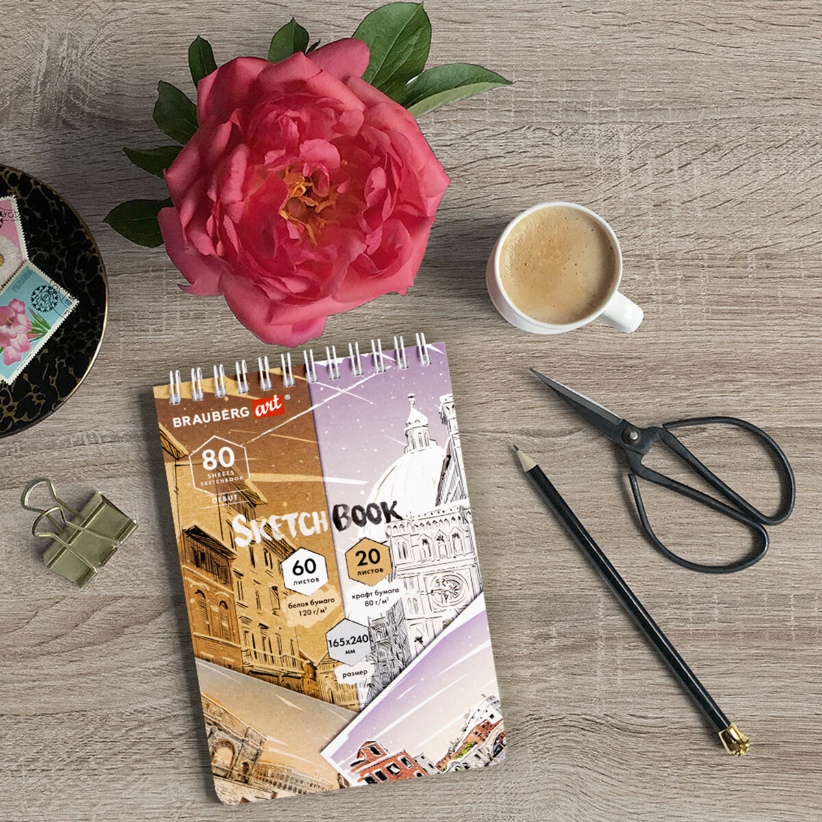 Скетчбук Brauberg для рисования эскизов 80 листов - фото 12