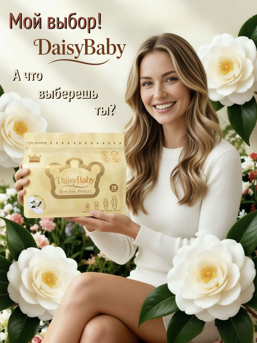 Прокладки гигиенические DaisyBaby ежедневные 28шт - фото 11