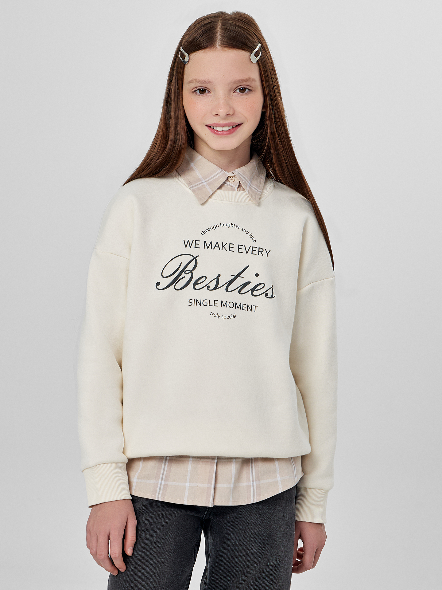 Свитшот Mark Formelle (Марк Формэль) 127897/1/молочный +печать1 - фото 1