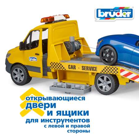 Эвакуатор Bruder Mercedes и спортивный автомобиль 1:16