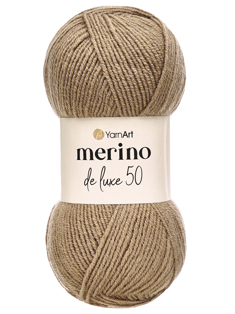 Пряжа YarnArt Merino de Lux полушерстяная 100 г 280 м 218 бежевый 5 мотков - фото 3