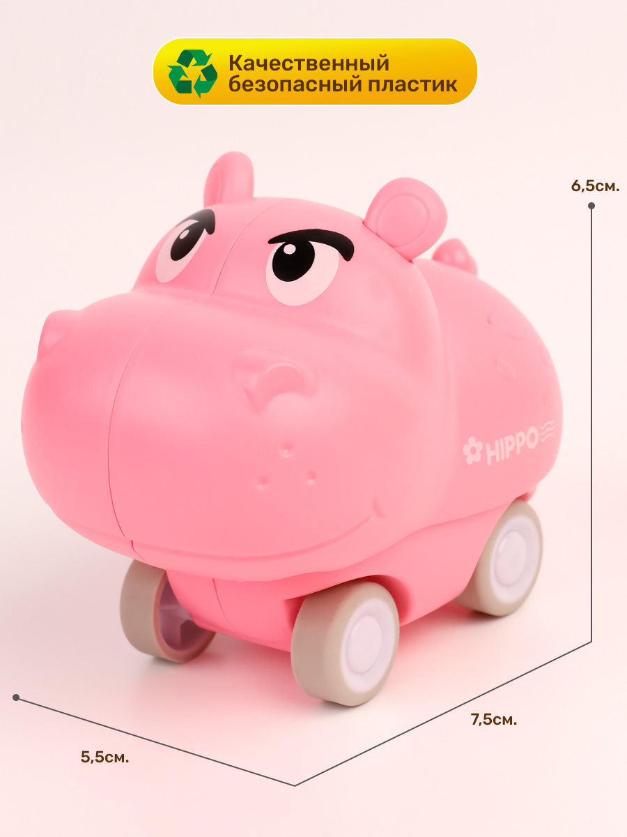 Игрушка TIPTOPOLIS заводной бегемот розовый - фото 4