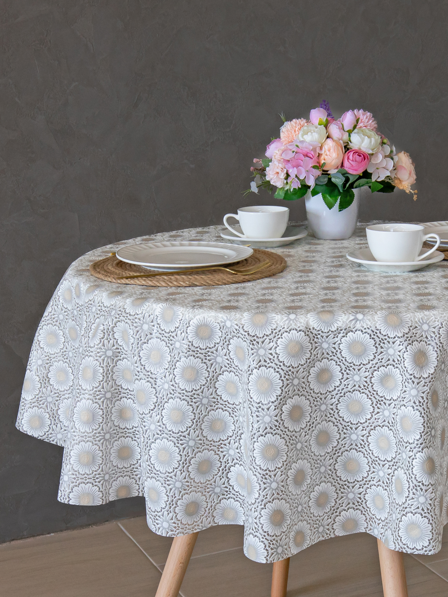 Скатерть круглая на стол VILINA Элегия d-128 см - фото 6