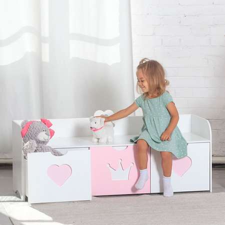 Комод для девочек Pema kids Скамья 120 розовая