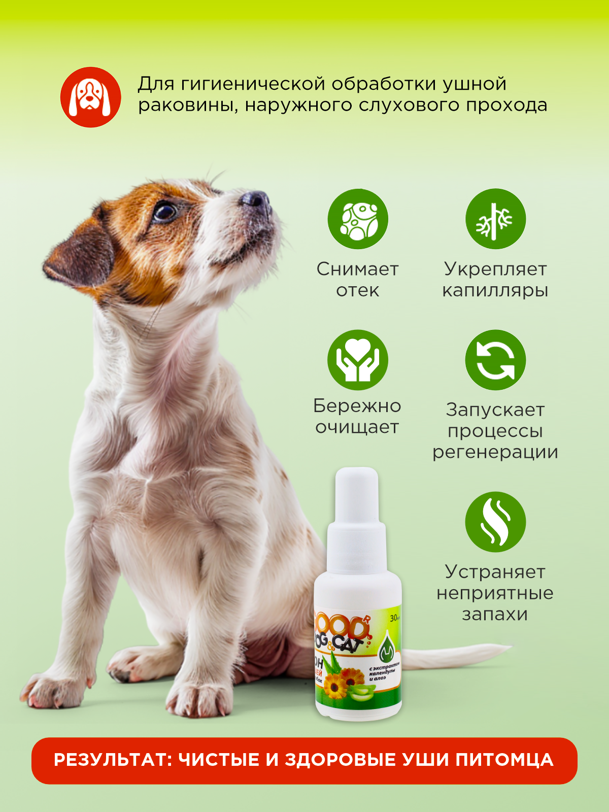 Лосьон для ушей GOODR Dog&Cat для кошек и собак 30мл - фото 2