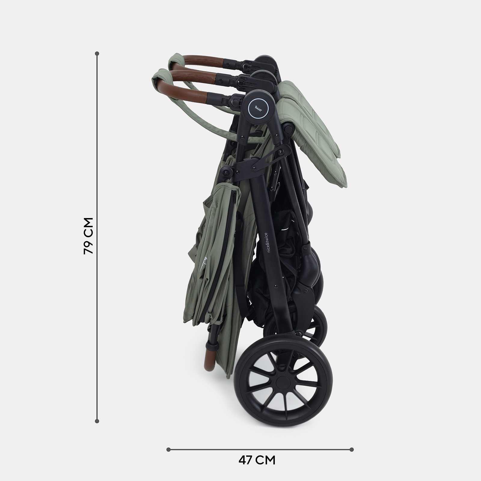 Коляска прогулочная для двойни Rant Twinny, olive зеленый - фото 11