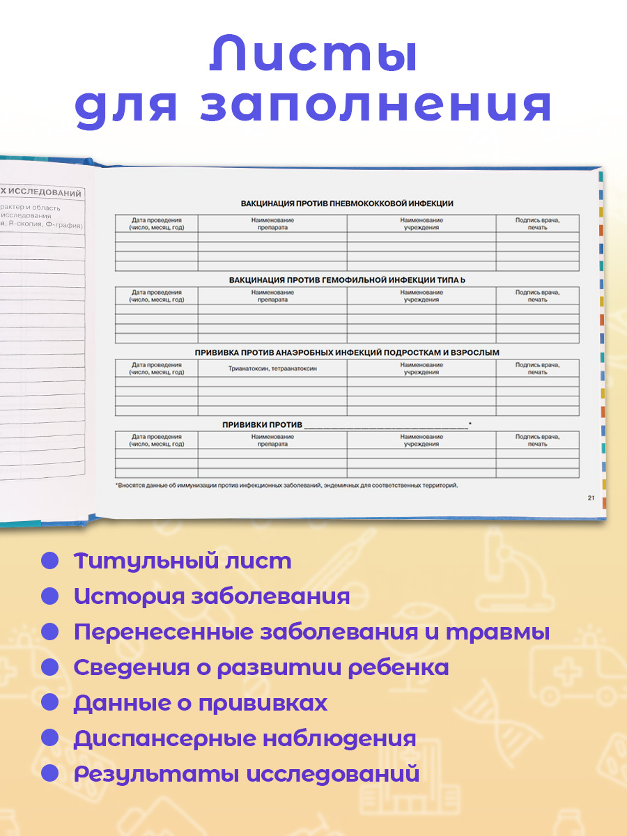 Амбулаторная карта Озорные щенки А5 144 листа 200х140мм - фото 4