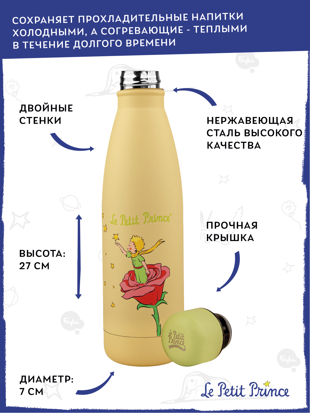 Термобутылка The Little Prince Грезы о розе 500 мл - фото 3