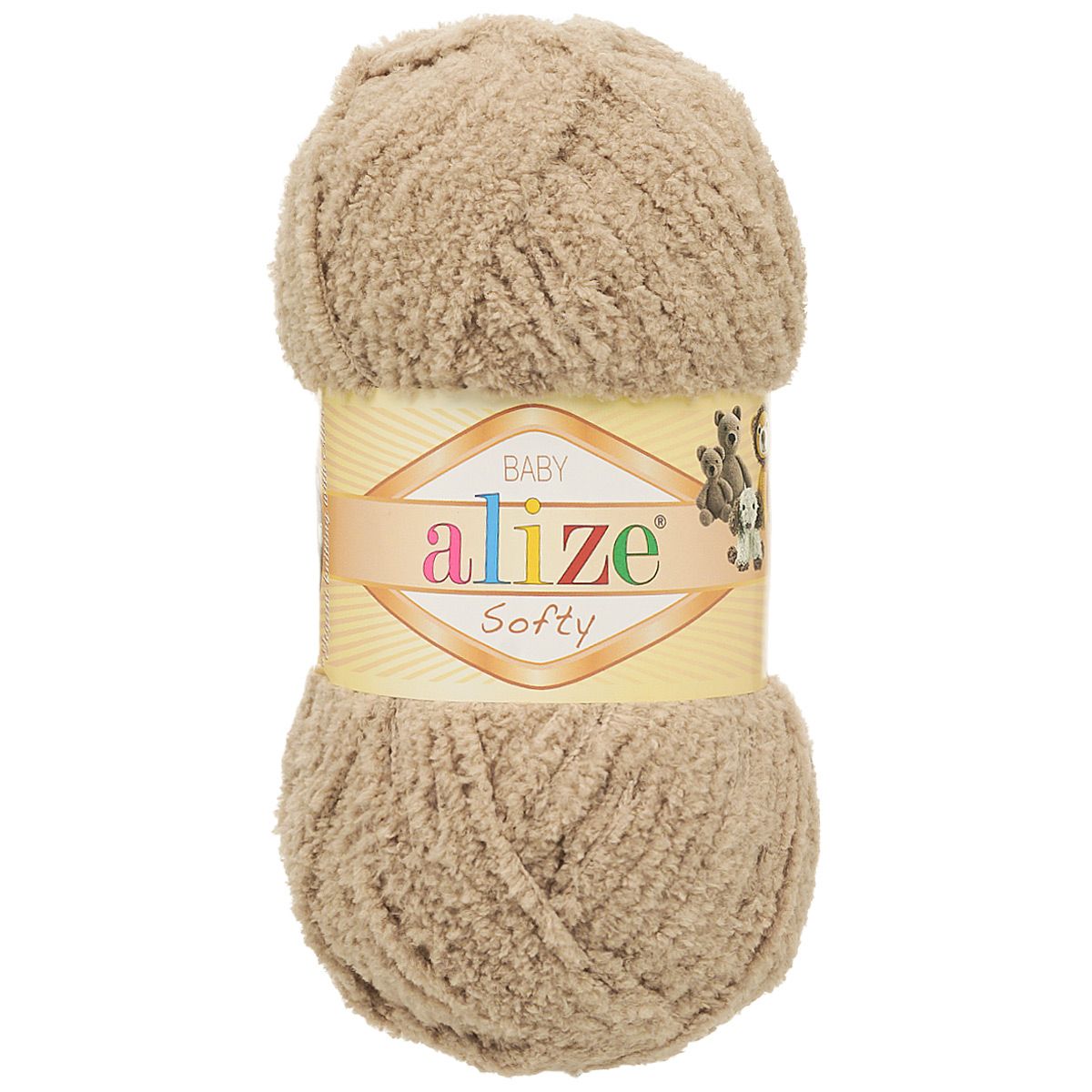 Пряжа для вязания Alize softy 50 гр 115 м микрополиэстер мягкая фантазийная 617 бежевый 5 мотков - фото 4