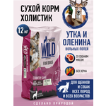 Корм для собак и щенков средних/крупных Prime WILD беззерновой на утке с олениной 12кг