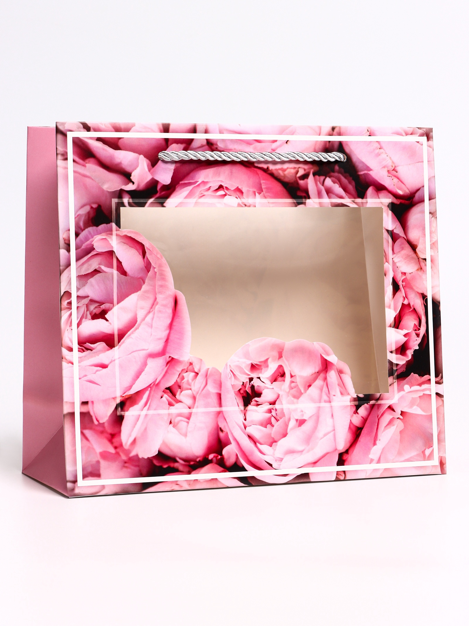 Пакет подарочный UPAK LAND с окном Цветы 25 х 10 х 22 см - фото 2