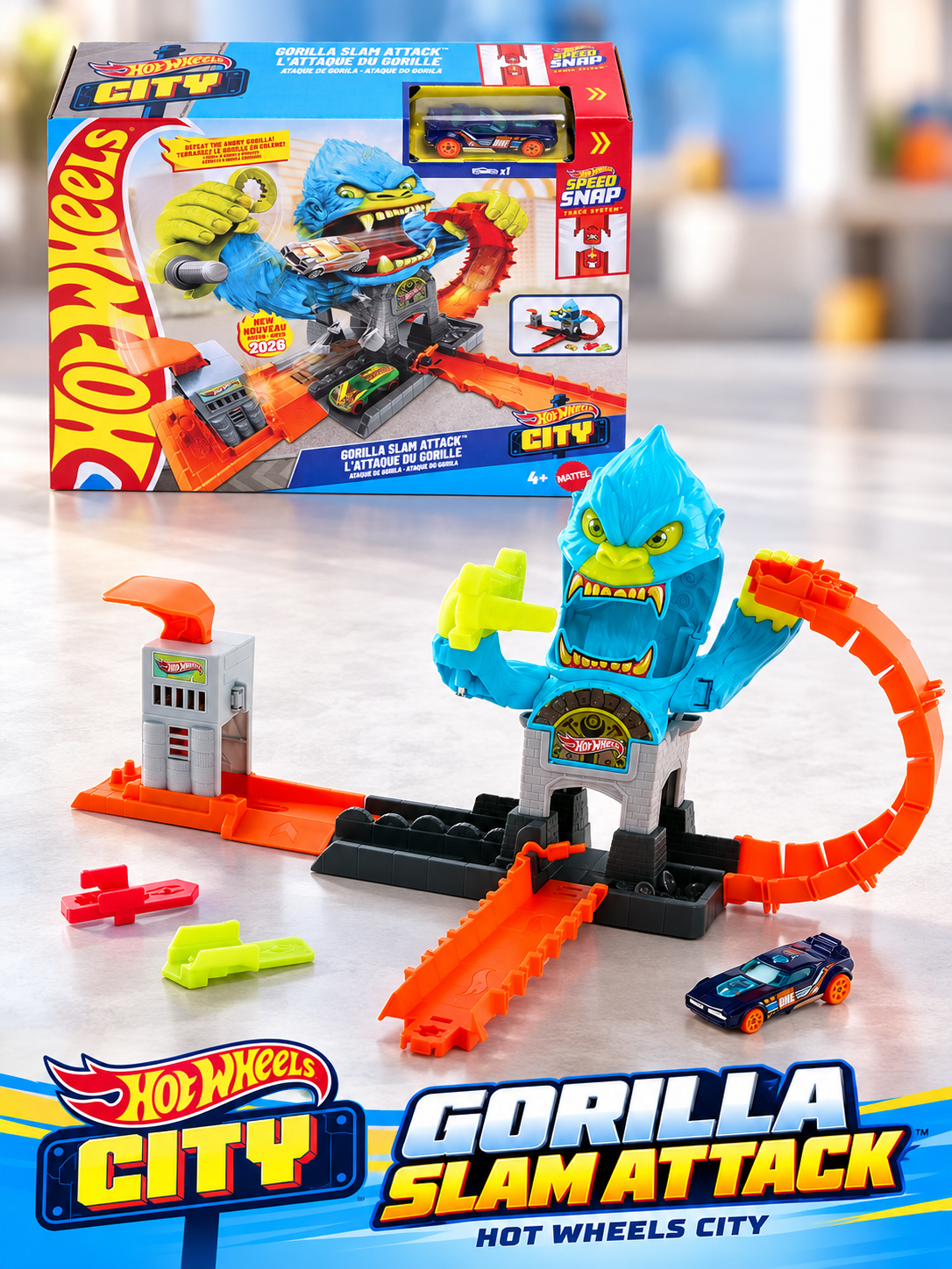 Трек Hot Wheels City Атака гориллы JHL92 - фото 1
