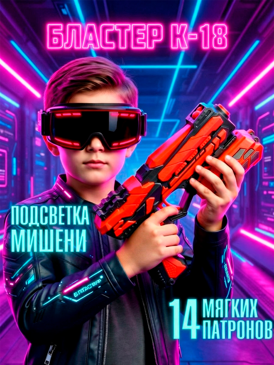 Бластер FENG JIA игрушечное оружие 18 см мишень - фото 1