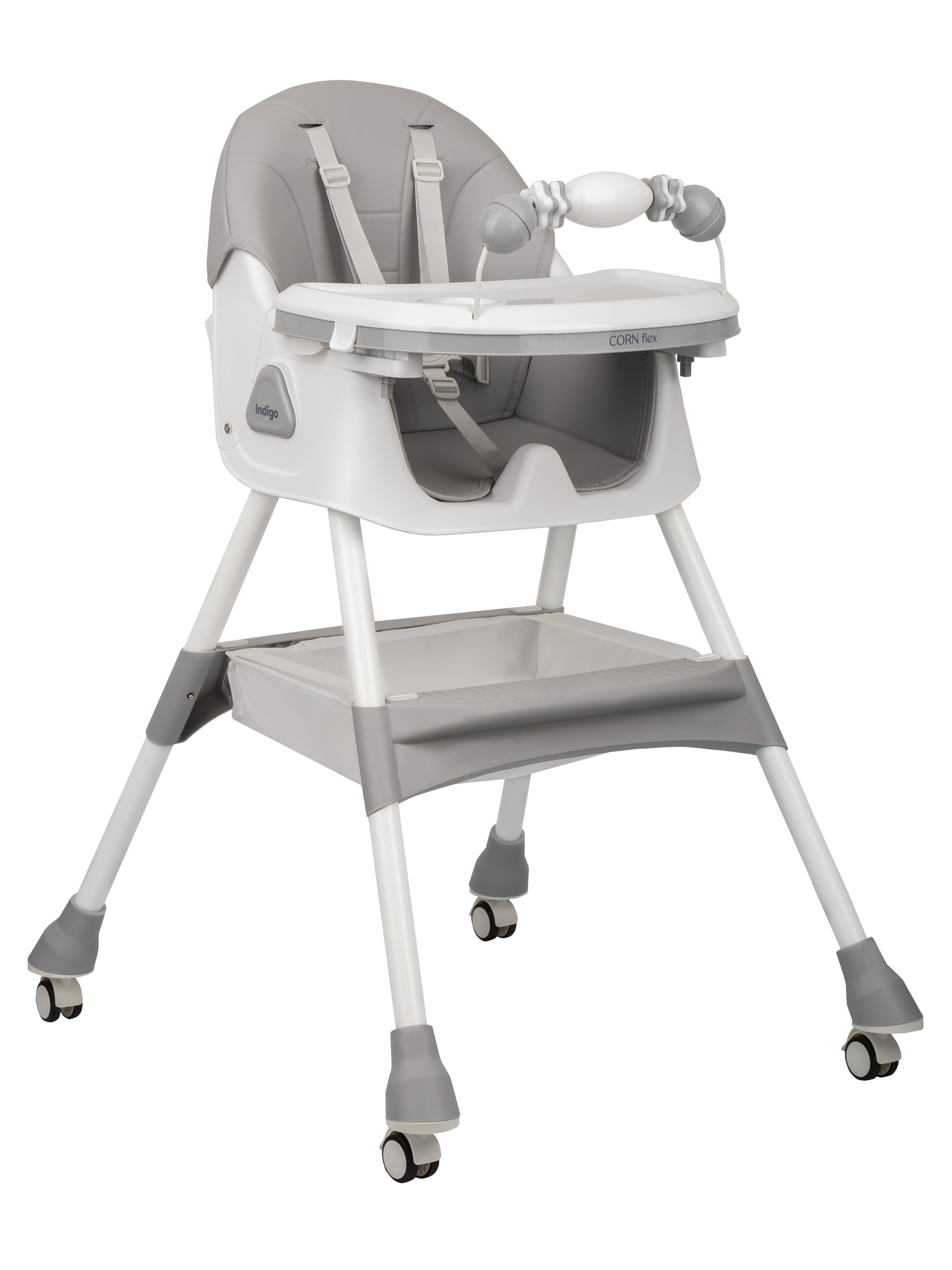 Стульчик для кормления Indigo Corn Flex светло-серый - фото 1
