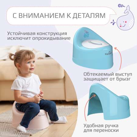 Горшок детский KidWick Ракушка голубой с белой крышкой