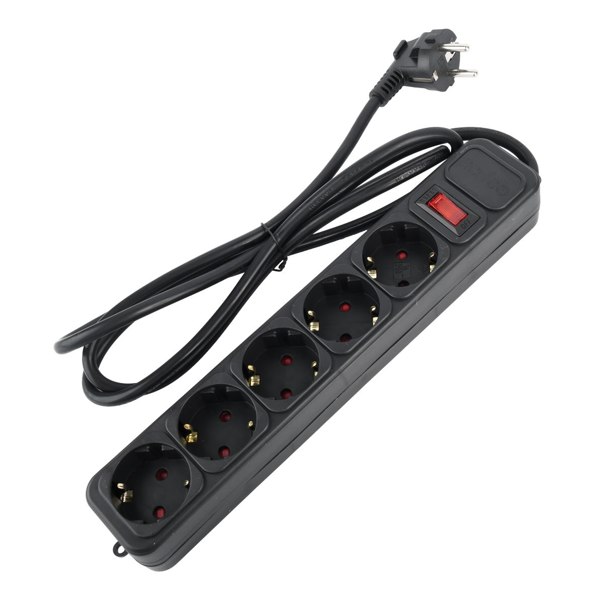 Сетевой фильтр Perfeo Real Power 5 метров 5 розеток черный - фото 1