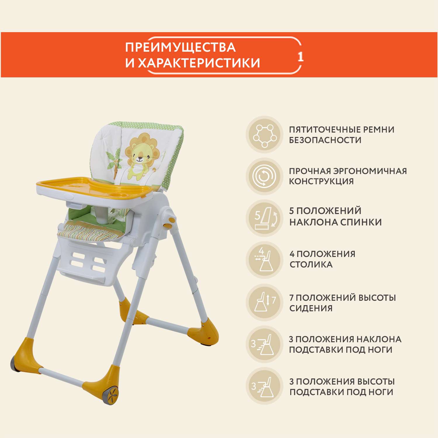 Стульчик для кормления Polini kids классический - фото 16