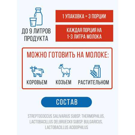 Закваска Полезная Партия ацидофильный йогурт 12 шт