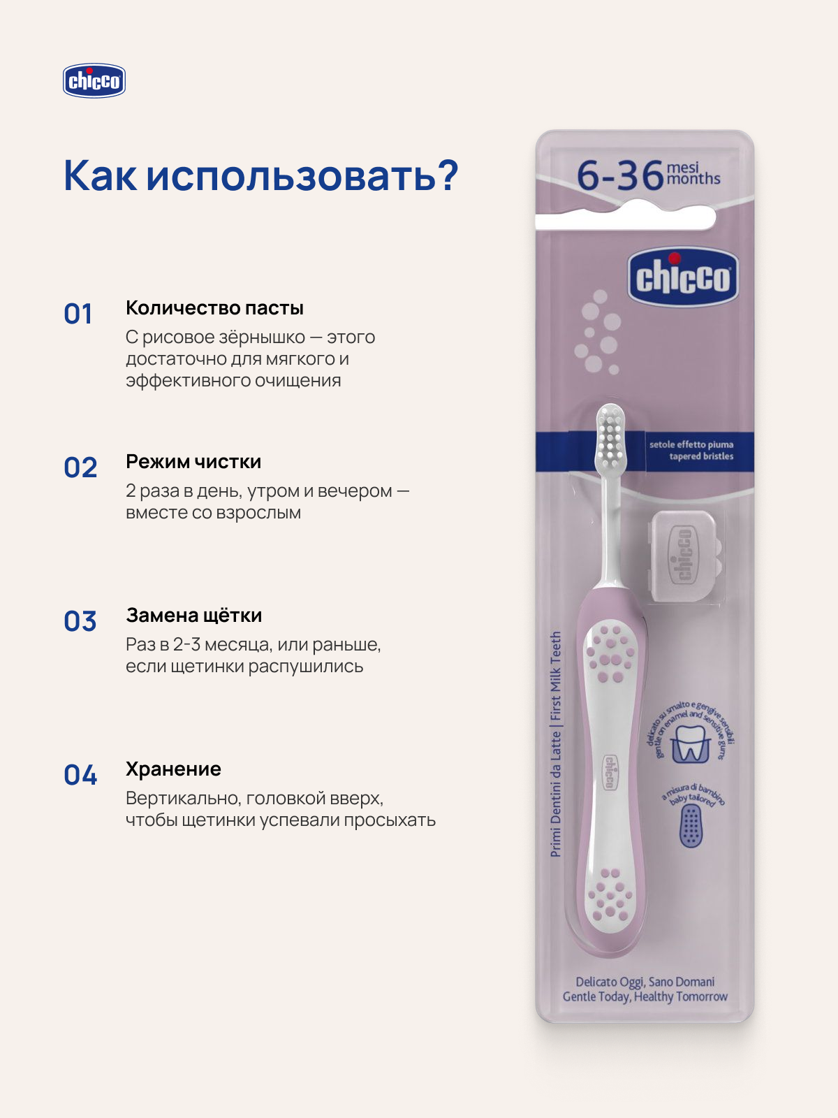 Зубная щетка классическая Chicco от 6 мес. - фото 8
