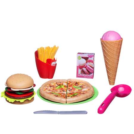 Игровой набор Abtoys продукты, прилавок, касса, тележки и корзинки
