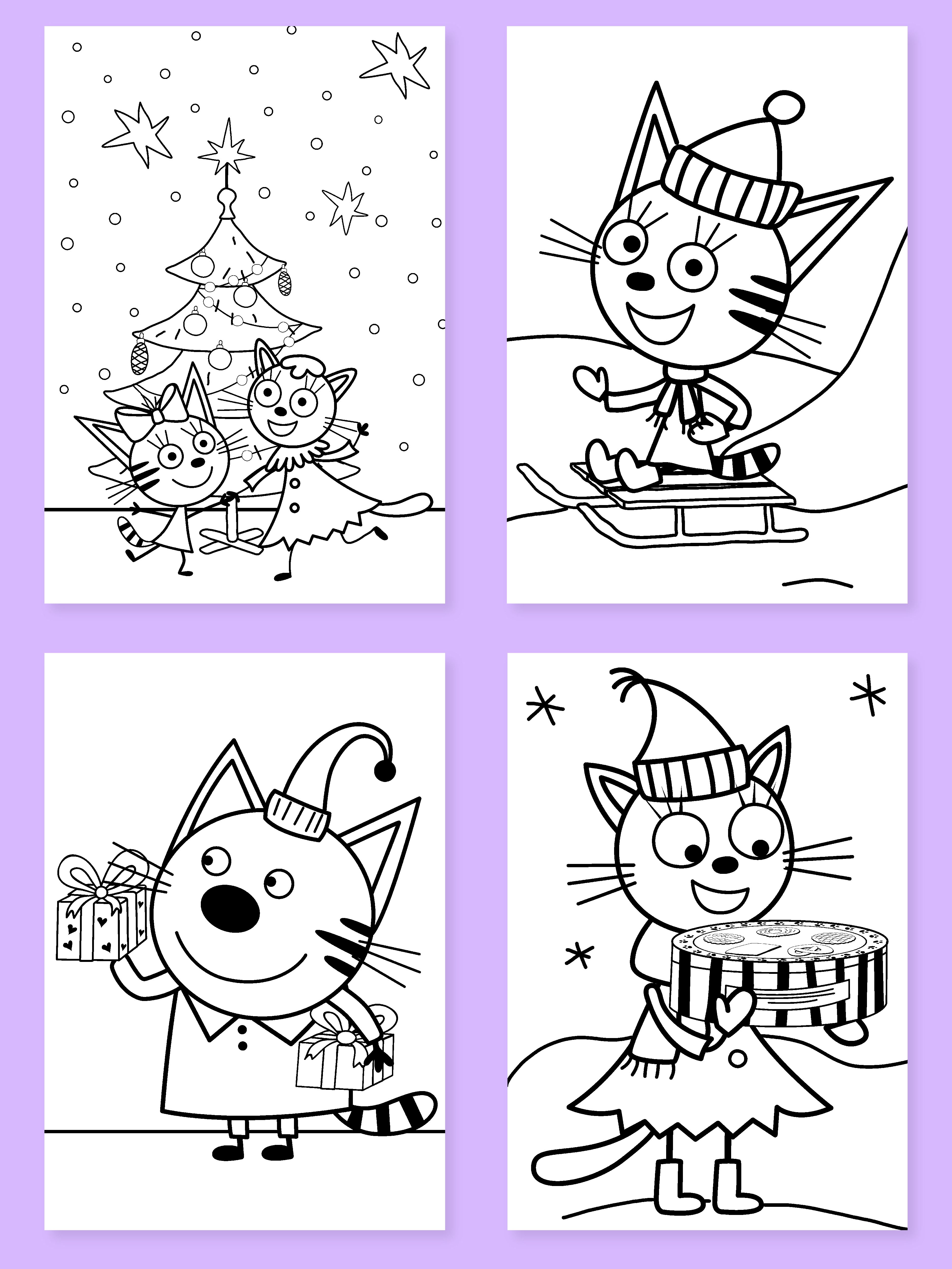 Раскраска Проф-Пресс Три кота. Зима. Макси формат А3. 20 стр. - фото 5