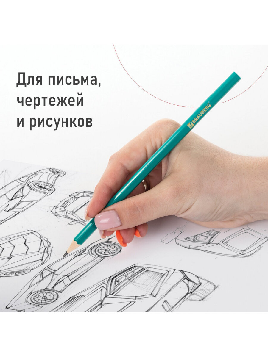 Карандаши чернографитные Brauberg 12 шт. - фото 5